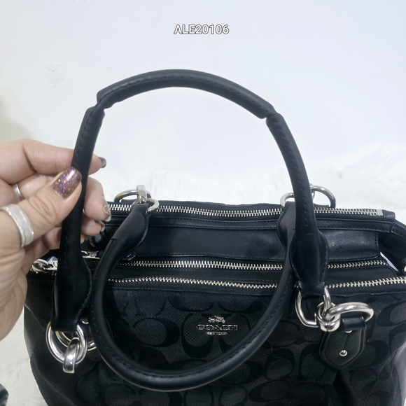 Coach Colette Carryall Black Signature Satchel Bag - Picture 15 of 17